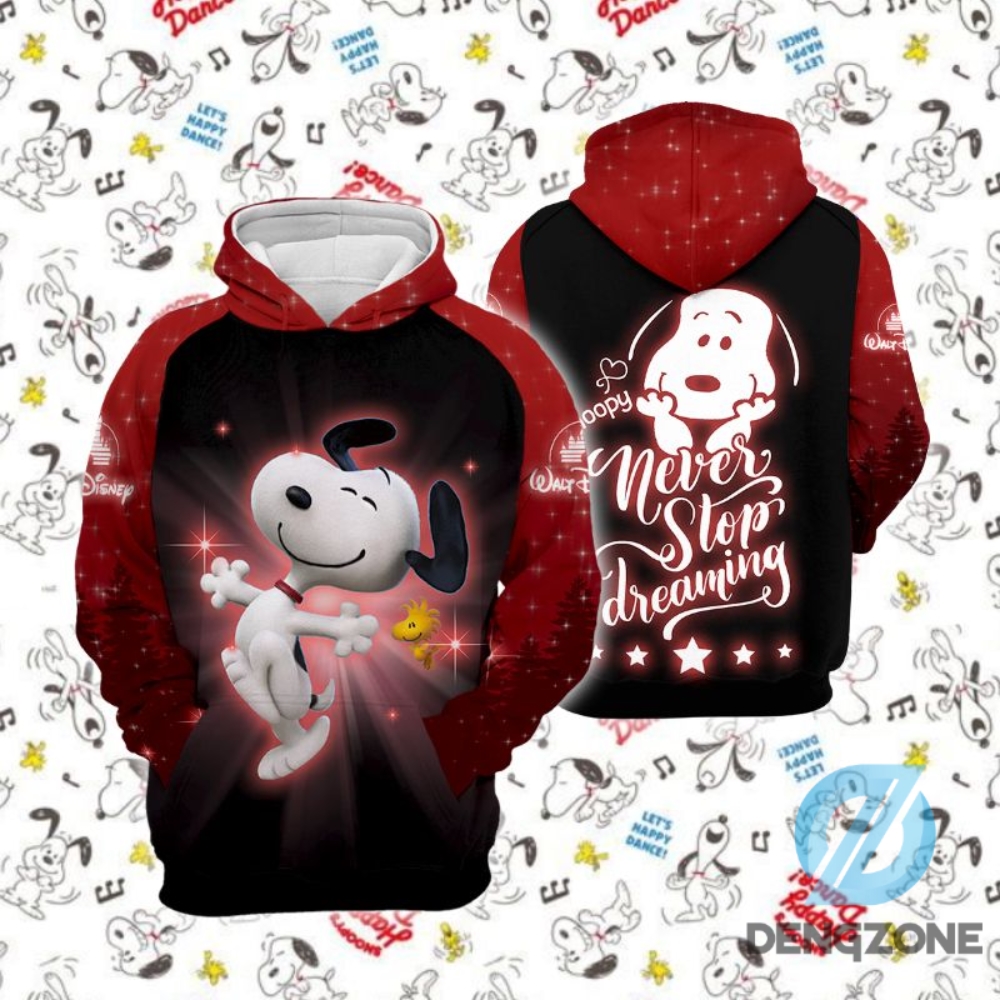 Cartoon Character Dreaming Snoopy Hoodie All Over Printed 3D Unisex Men Women