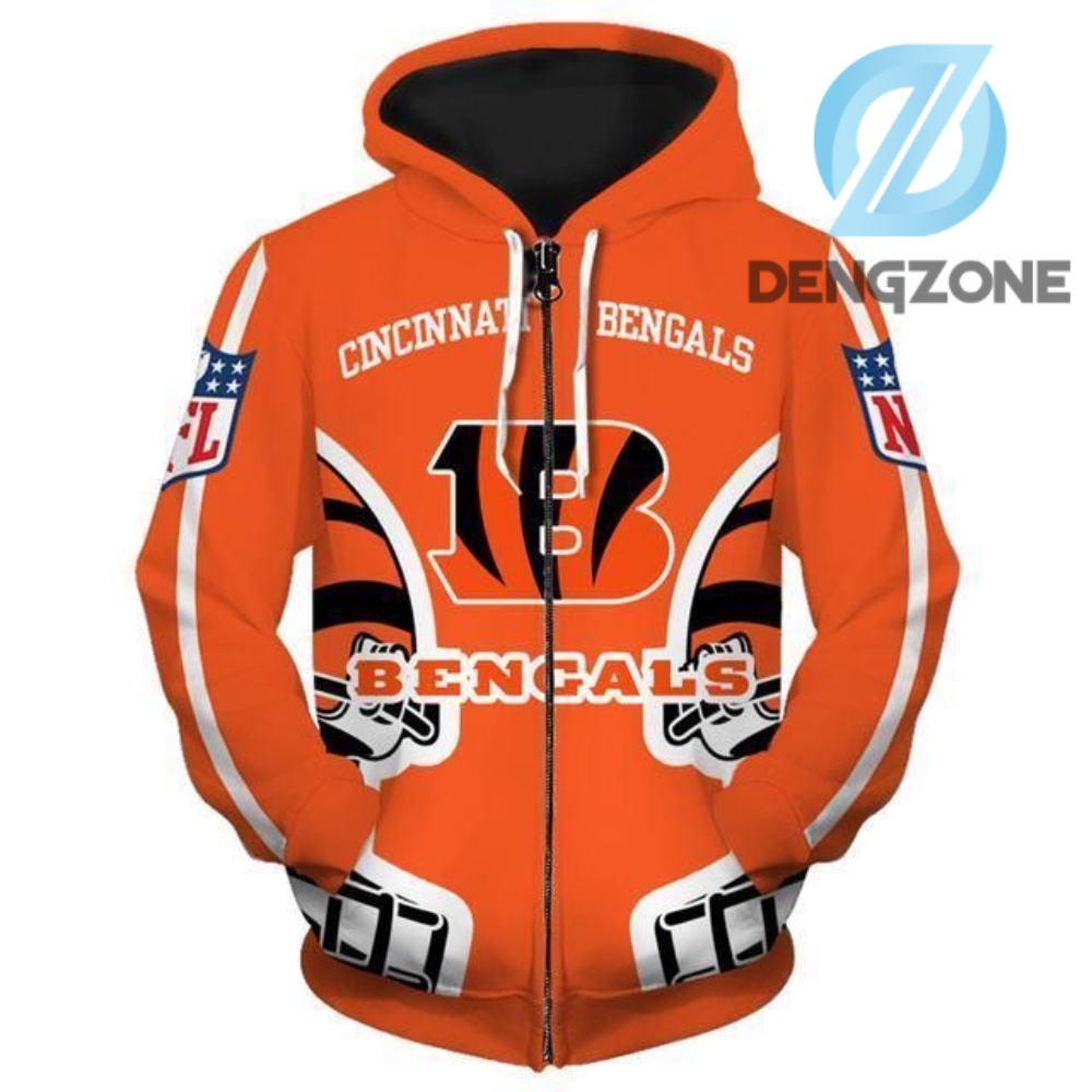 Cincinnati Bengals Hoodies Cheap 3D Sweatshirt Pullover Cool Custom Hoodie 3D Pullover Zip Hoodie