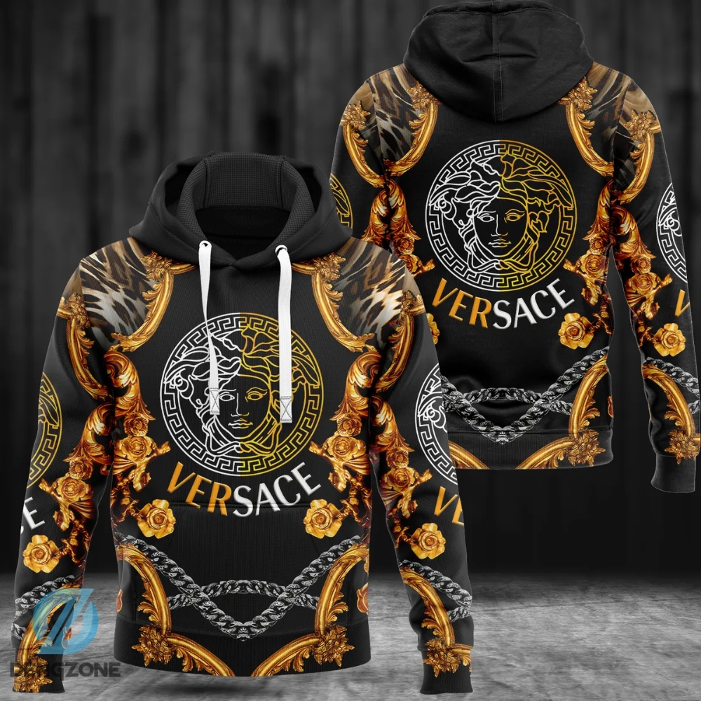 Versace Golden Black Luxury Unisex Premium Hoodie For Men