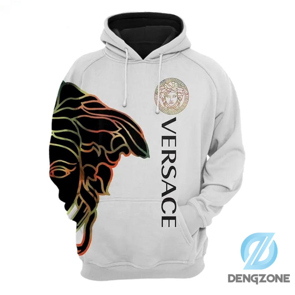 Gianni Versace White Unisex Hoodie For Men Women