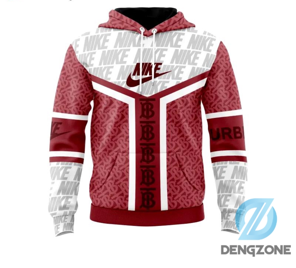 Nike Burberry Red White Unisex Hoodie