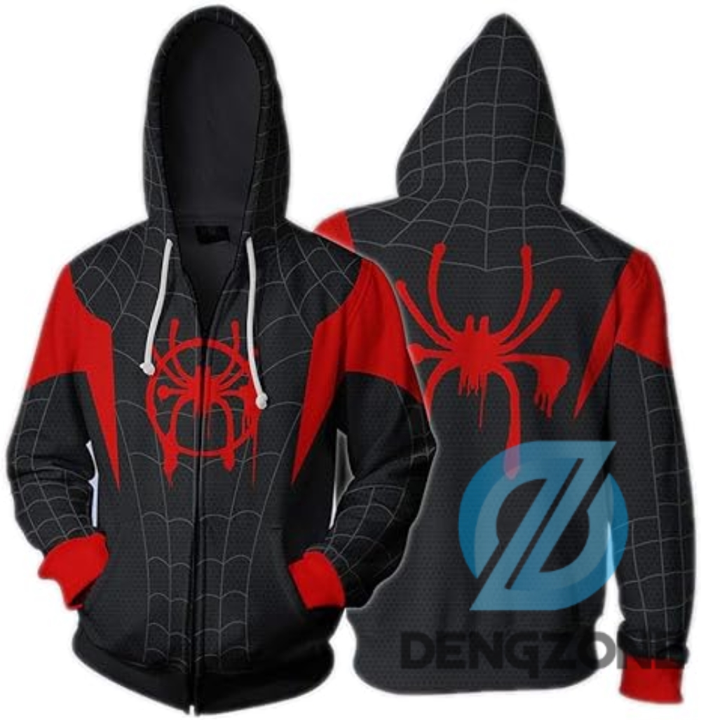 Marvel Spideman Zip Hoodie Cos Anime 3D Style Unisex