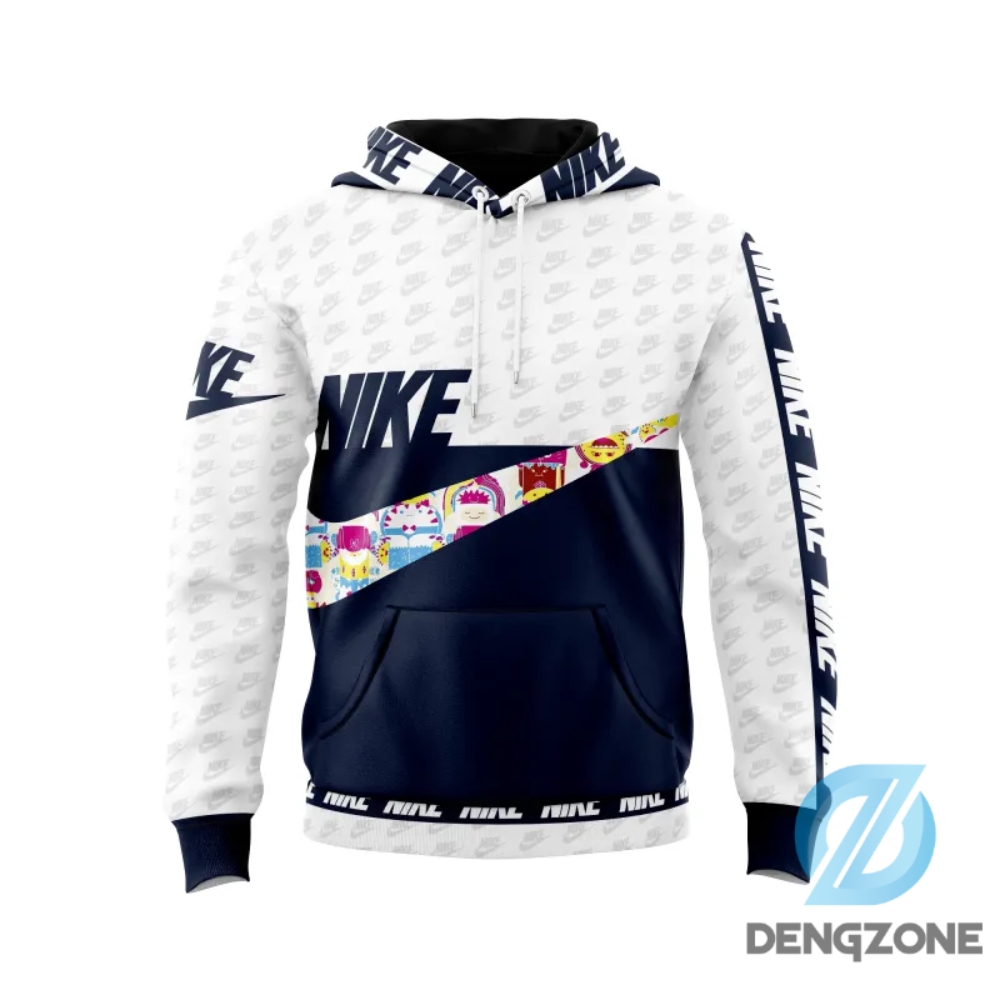 Nike Cartoon Cn Navy White Unisex Hoodie Outfit For Men Women