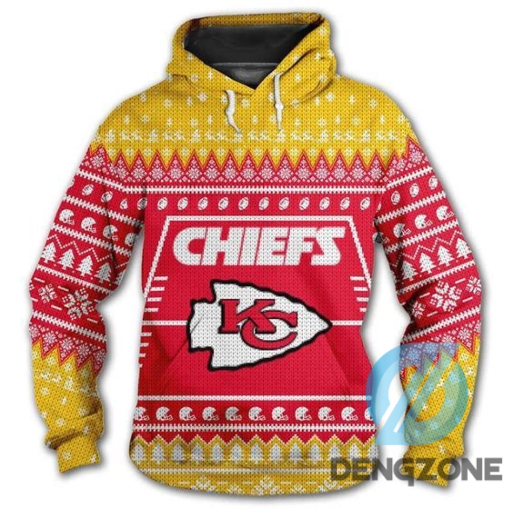 Football Fans Shirt Hoodie Kansas City Chiefs 3D Hoodie Christmas Edition